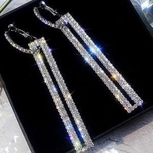 ⭐️ Long Silver Crystals Earrings